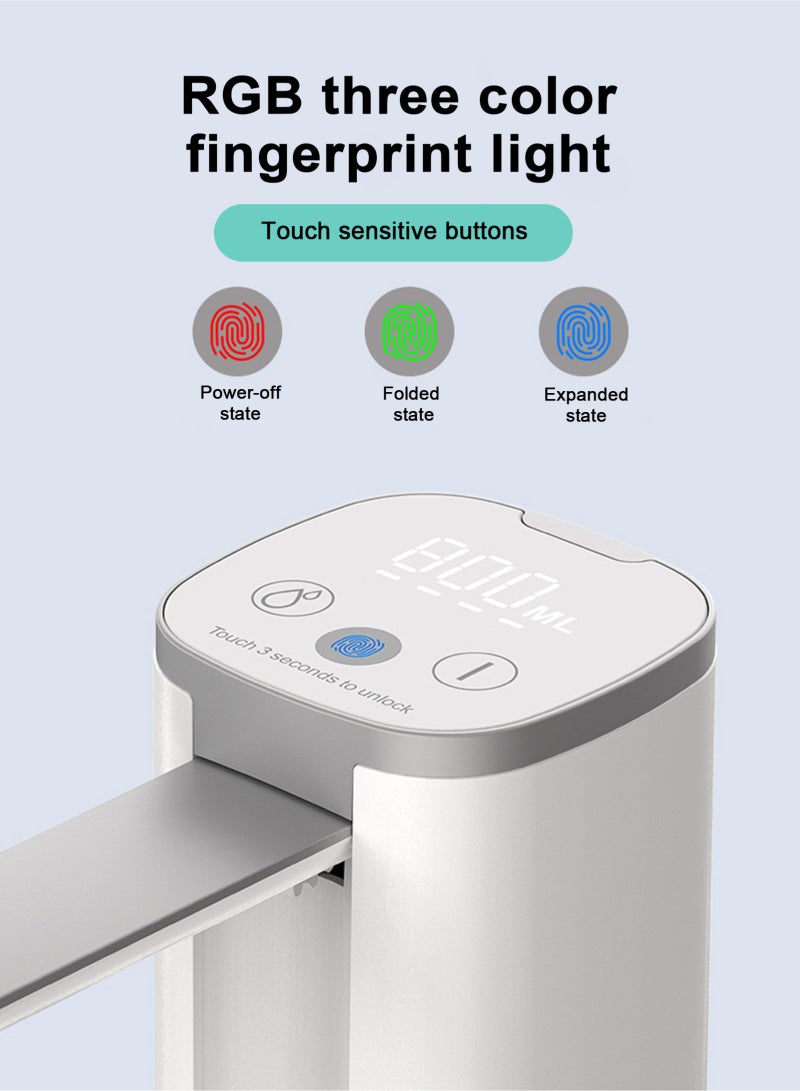 هومار كيت موزع مياه لزجاجة سعة 5 جالون مع شاشة عرض رقمية، 4 أوضاع للتوزيع، مضخة مياه كهربائية محمولة قابلة للشحن عبر منفذ USB، صنبور قابل للطي، مضخة مياه آمنة للاستخدام مع الطعام للمنزل والمكتب والمركبات الترفيهية والتخييم (أبيض) - Image 5